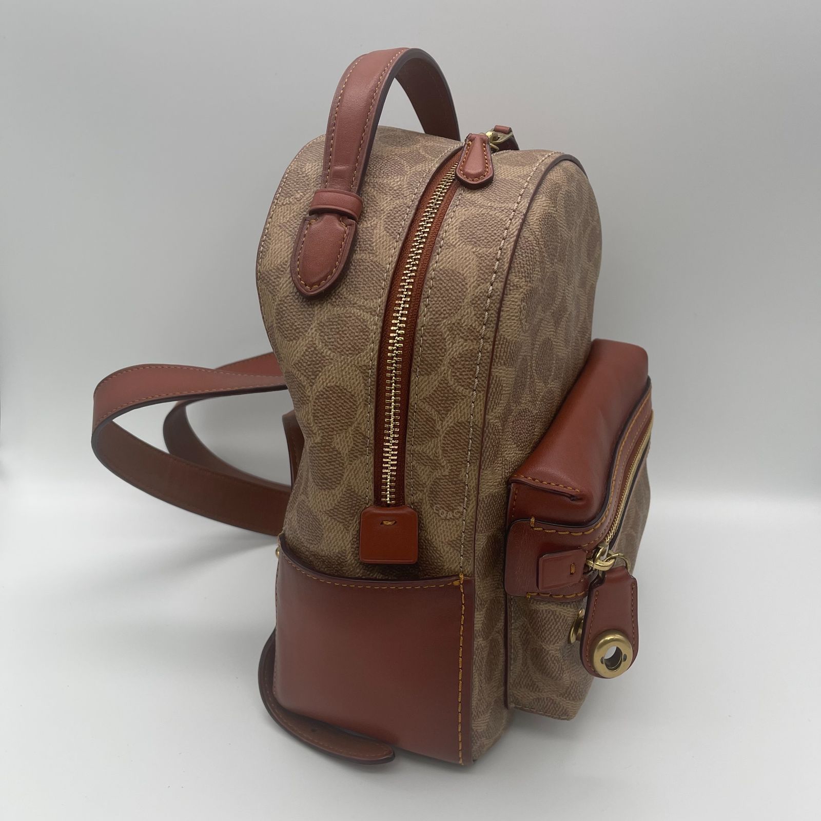 COACH コーチ 32715 シグネチャー PVC×レザー リュックサック バック