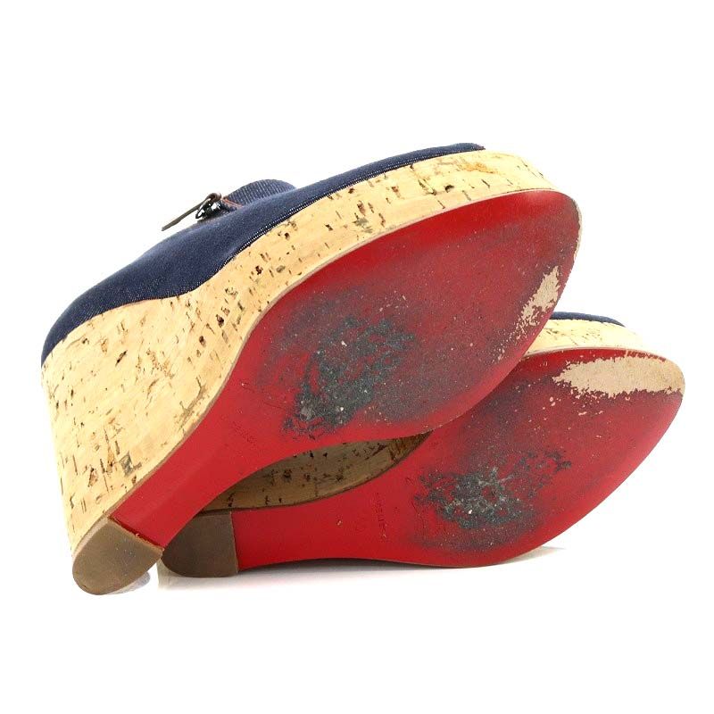 クリスチャンルブタンデニムパンプス39