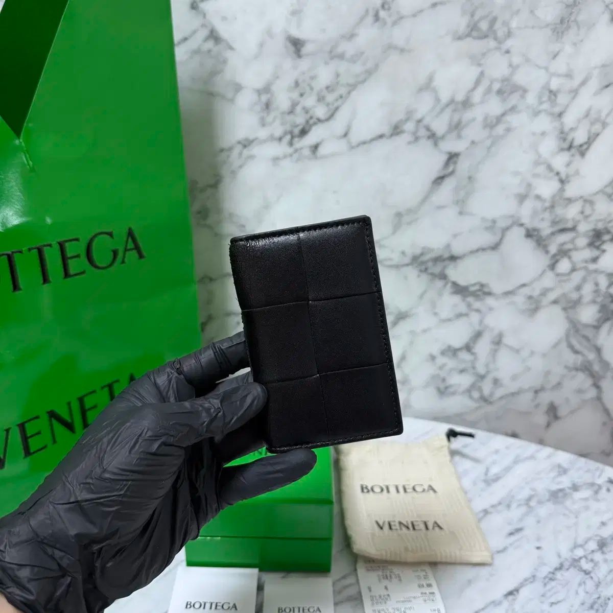 OS Bottega Veneta ボッテガヴェネタ イントレチャート フラップ オーガナイザー カードウォレット