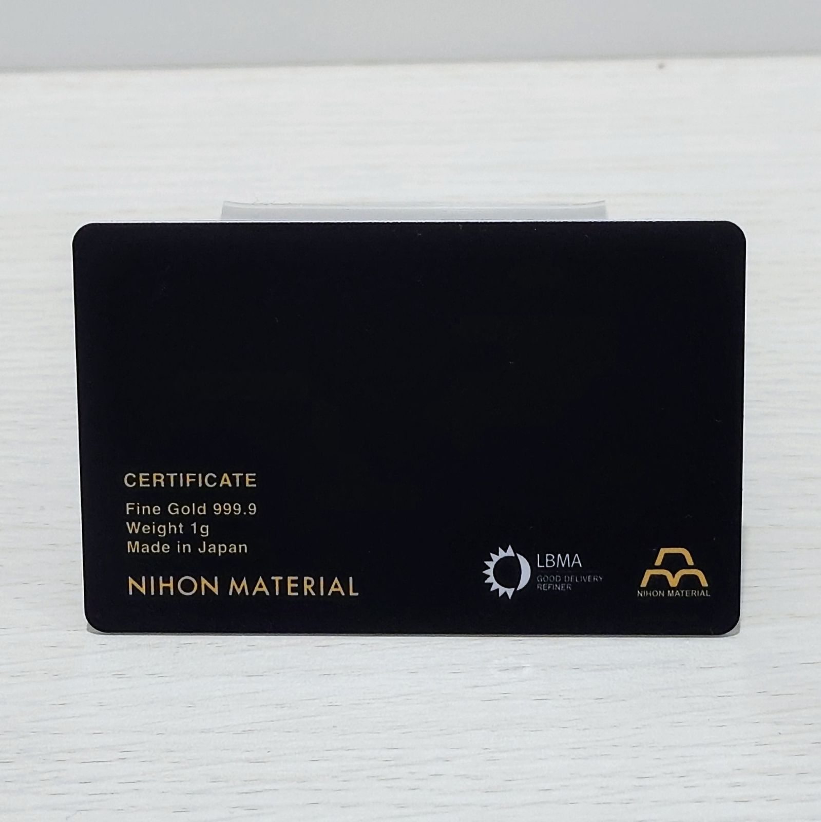 【中古美品】24k日本マテリアル　カード１g 金属工芸