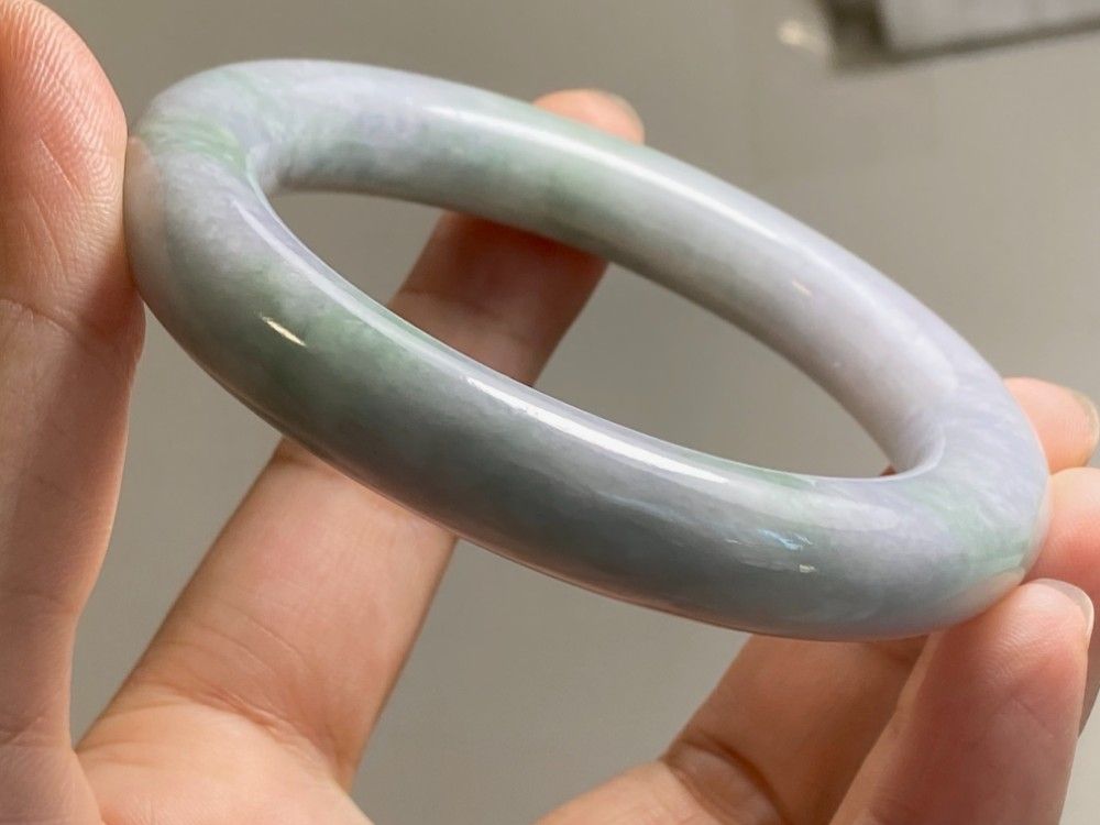 BG9-42 厚手 55.0mm 糯種 薄春彩 ラベンダー ミャンマー産 A貨