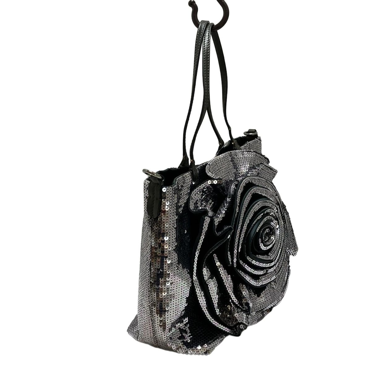 VALENTINOGARAVANI バレンチノガラバーニ ショルダーバッグ - シルバー×ダークブラウン 赤タグ レザー