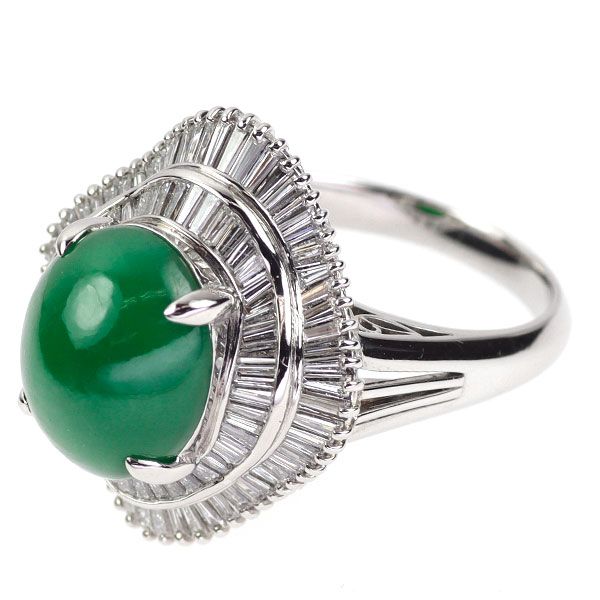 Pt900 翡翠 ダイヤモンド リング 7.04ct D1.31ct - メルカリ