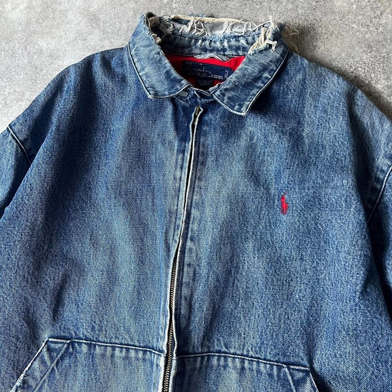 雰囲気系 90s POLO RALPH LAUREN ライナー付き デニム スイングトップ