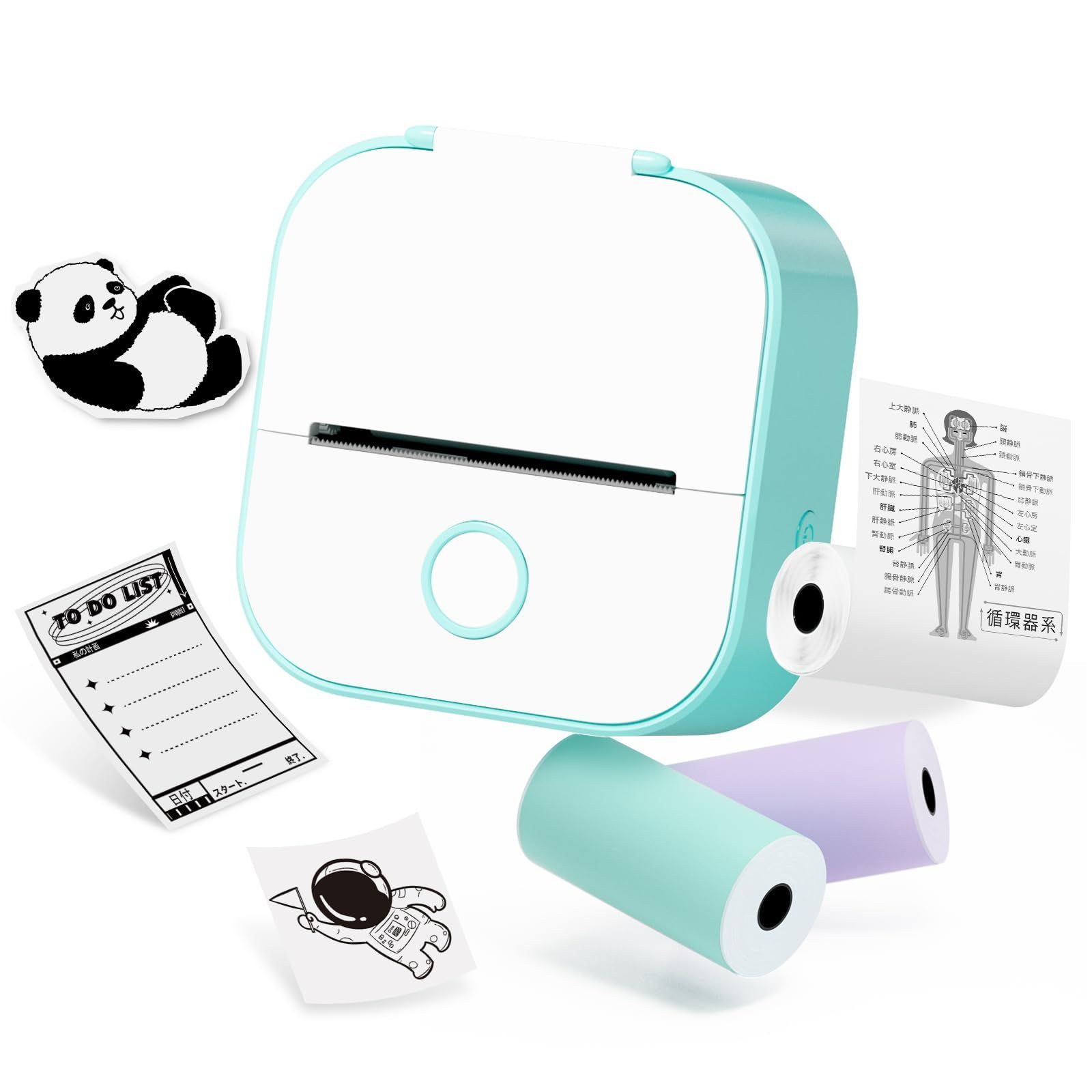 ミニプリンター スマホ対応 ミニプリンター インクレスミニプリンター サーマルプリンター モバイルプリンター ワイヤレスBluetooth接続 ポケットプリンター T02 写真|ショッピングリスト|作業計画|学習ノート|メモ 日記|手帳作成などに使用 で 本