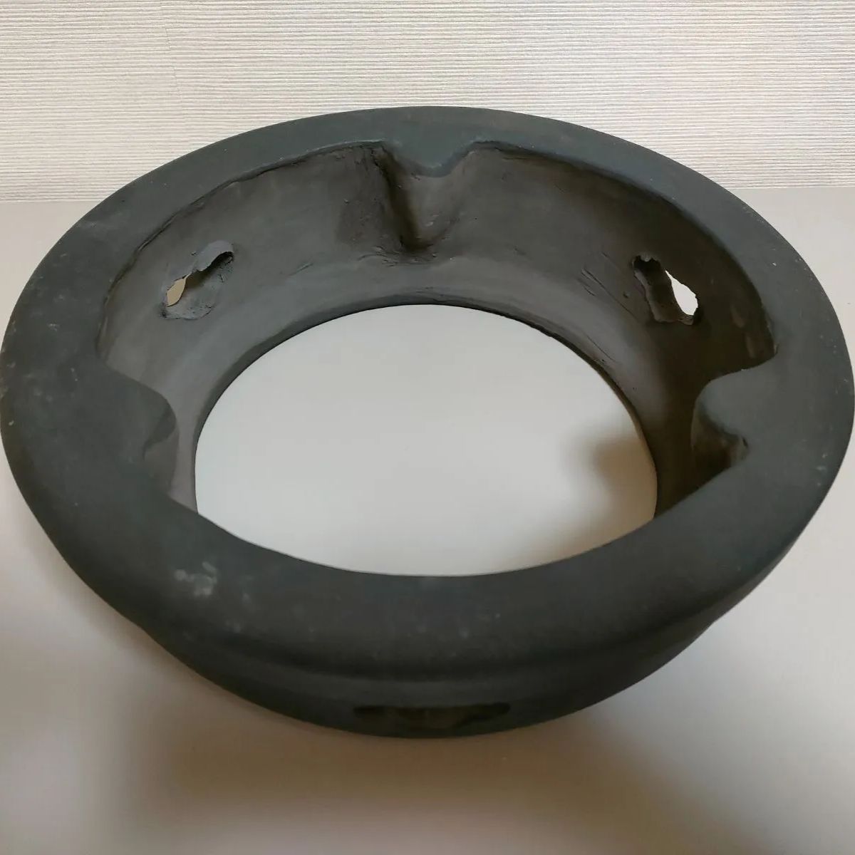 黒七輪 上置台 三河焼