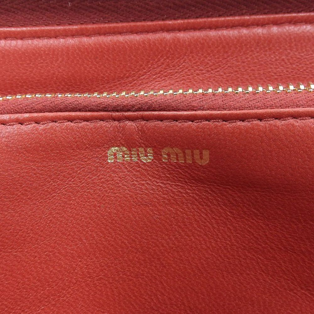 本物保証】 箱付 ミュウミュウ MIUMIU マテラッセ ロゴ ラウンド