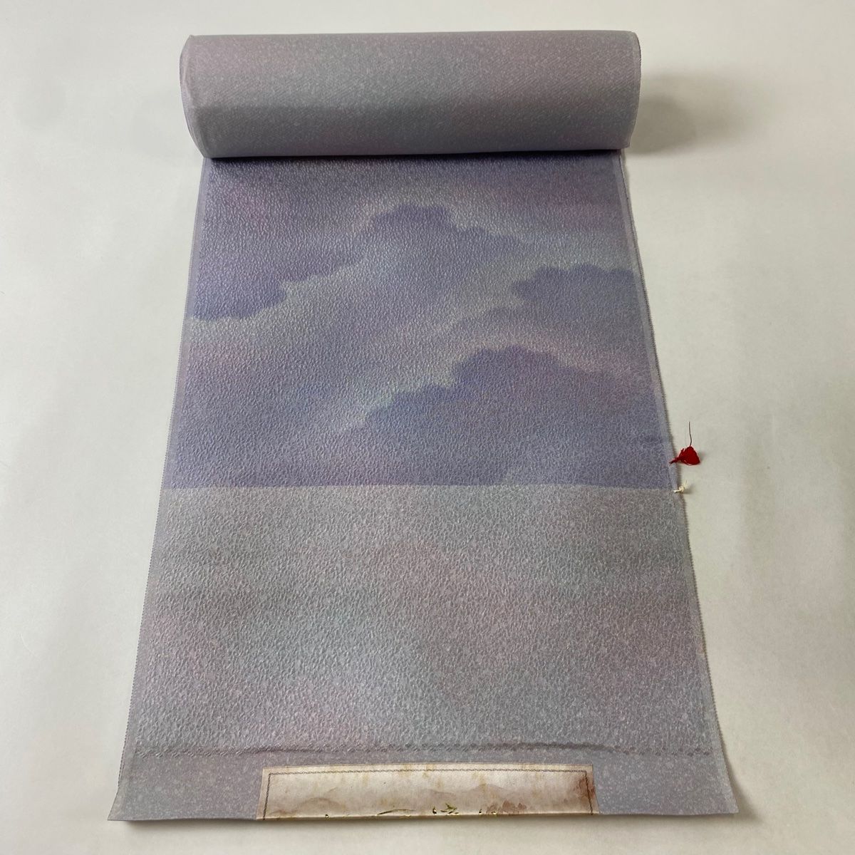 反物 秀品 小紋 地紋 雲文 灰紫 正絹