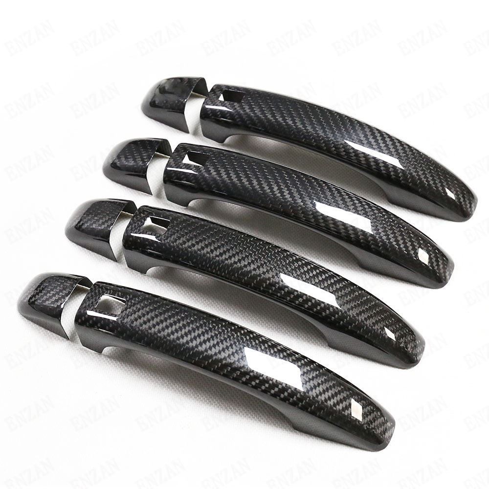 ドライカーボン製 アウディAUDI 粘着式 A3 S3 RS3 ハンドルカバー センサー穴付属 4枚セット ドライカーボン製 アウディAUDI 粘着式 A3 S3 RS3 ハンドルカバー