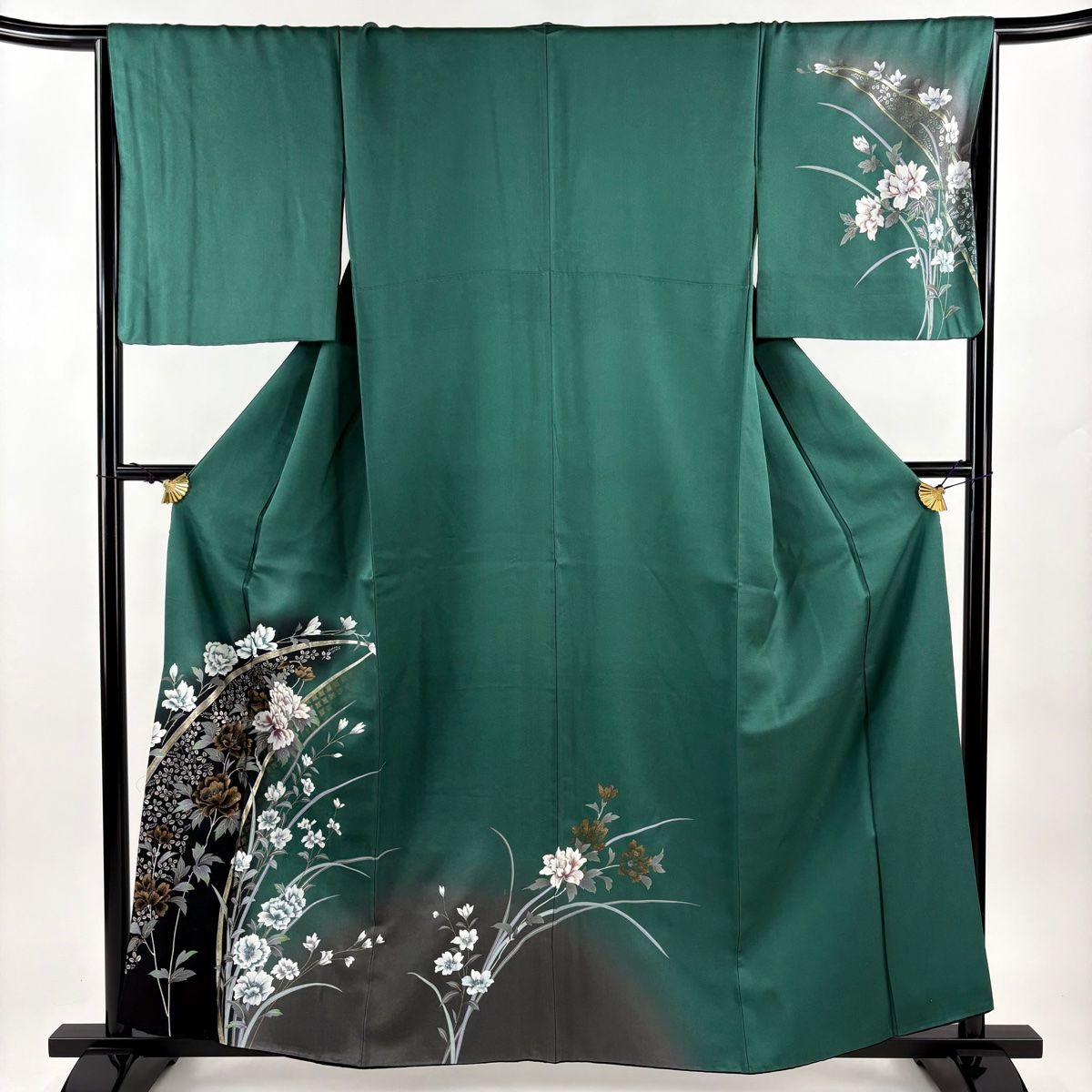 圧巻 無地付下げ 裄66 唐織の美しい森林 一つ紋 正絹AK-8697