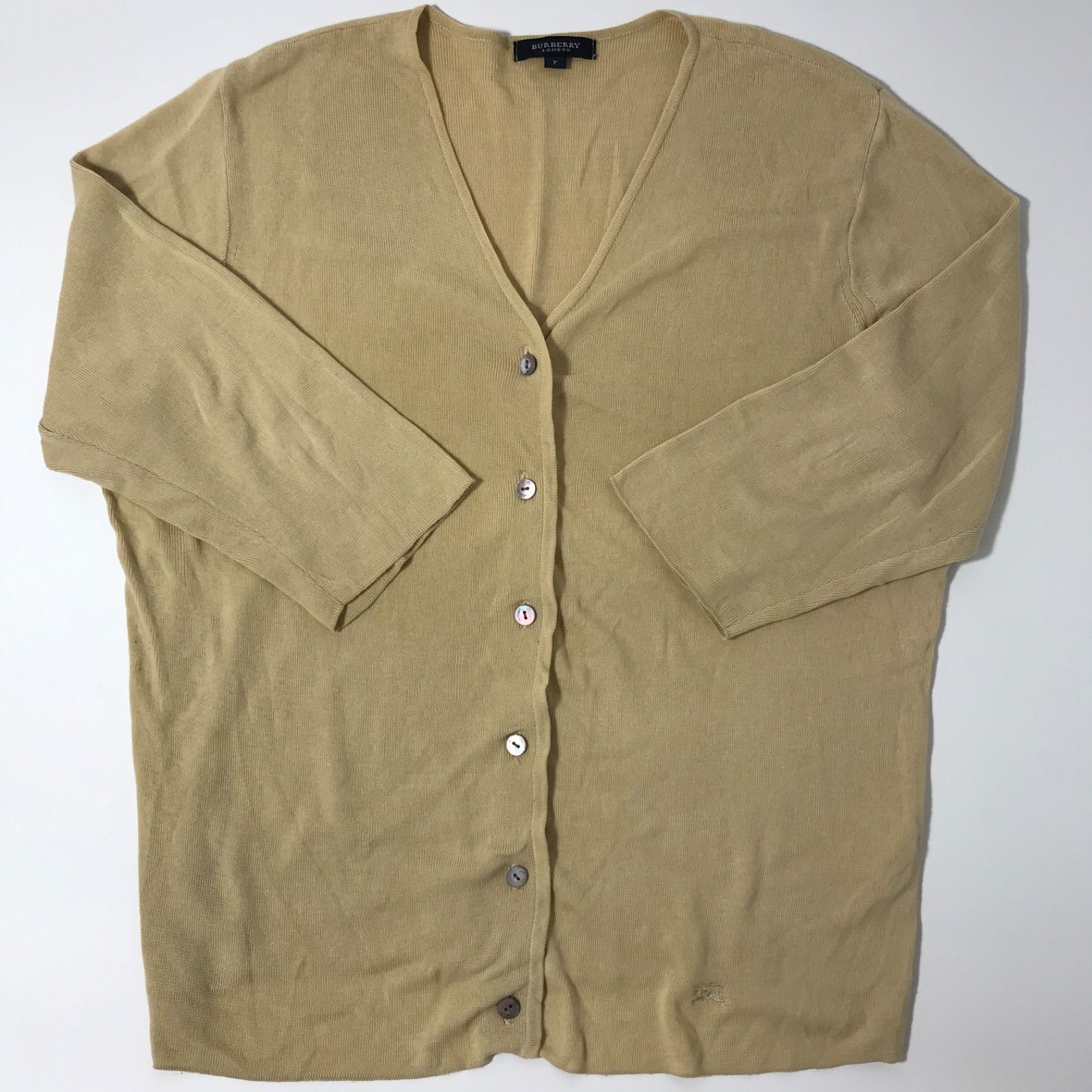 OLD Burberrys バーバリー　カーディガン　ベージュ　キャメル　刺繍 BURBERRY（バーバリー）カーディガン ベージュ サイズ:XS