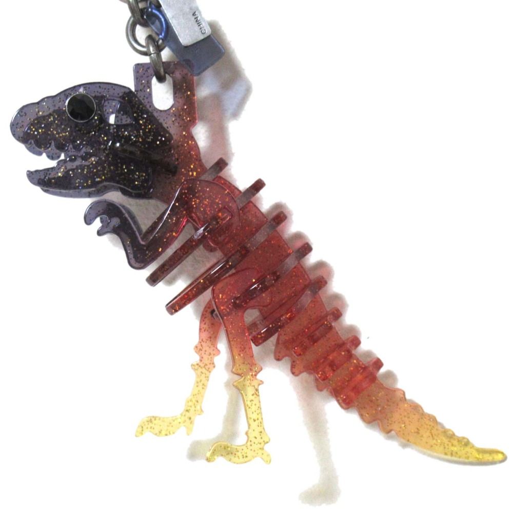 良品 COACH コーチ レキシー パズル バッグチャーム 恐竜 キーホルダー