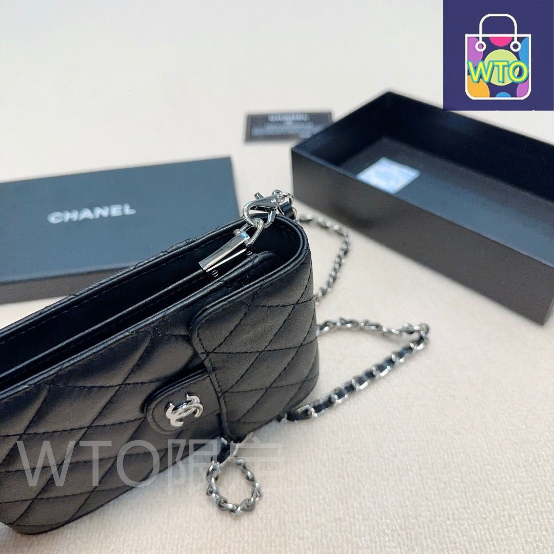 今日特価】Chanel シャネル 多機能手機ポーチ 羊皮に刺繍を施し