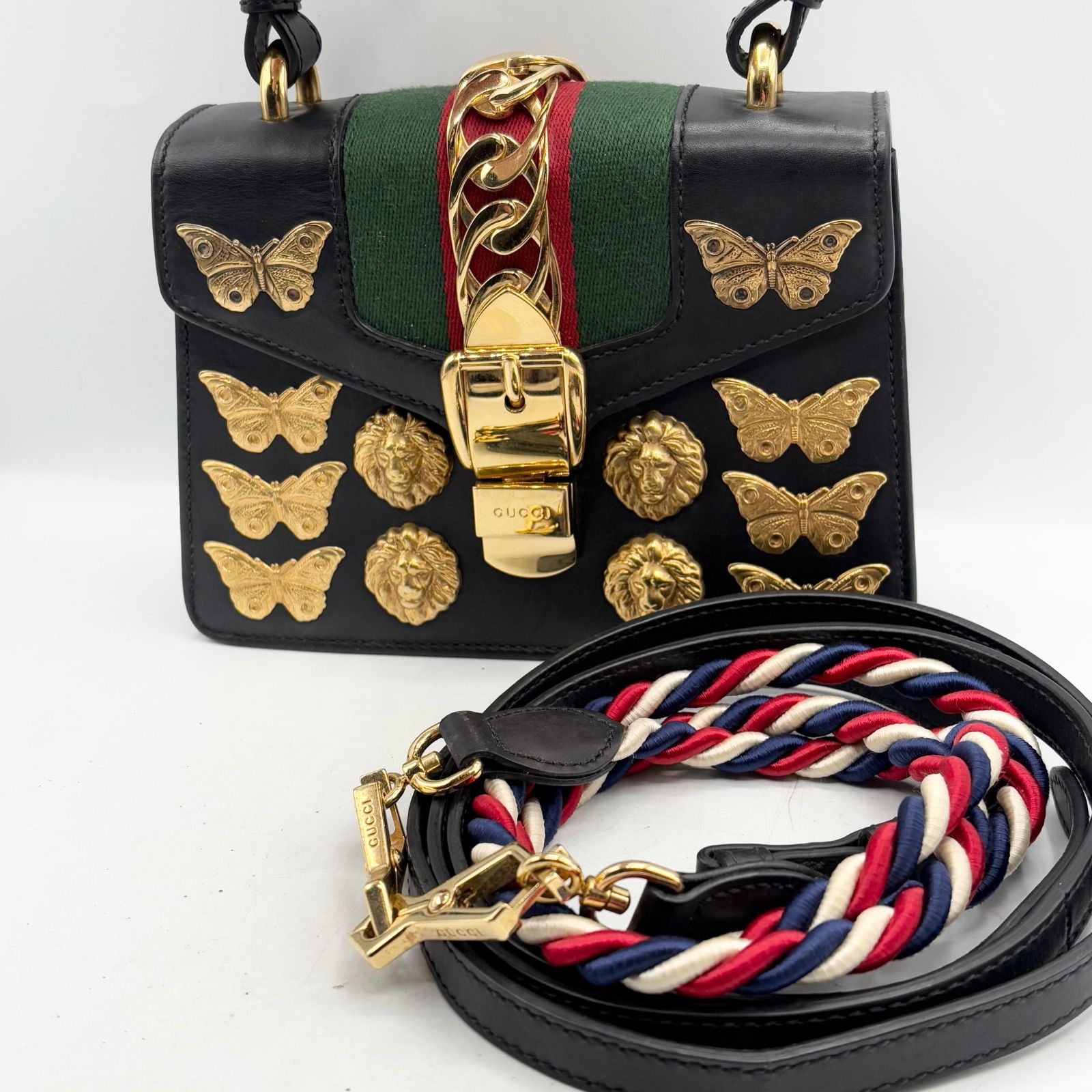 GUCCI グッチ 未使用 シルヴィ 3WAY レザー ショルダー ハンドバッグ 
