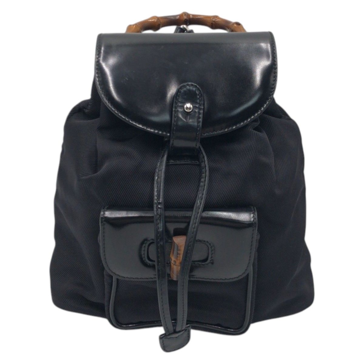 極美品 GUCCI グッチ バンブー　ブラック　シュック　リュックサック　黒 GUCCI 極 美品 グッチ オールドグッチ ヴィンテージ バンブー