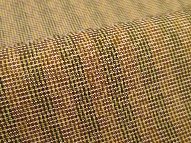 平和屋本店□極上 山下八百子 本場黄八丈 市松綾織 逸品 CZAA2453s5  