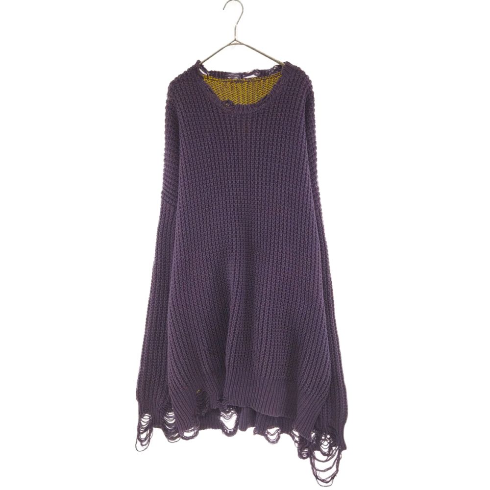 cvtvlist (カタリスト) 22AW CRASH KNIT バックジャガードクロスクラッシュニットセーター パープル - メルカリ