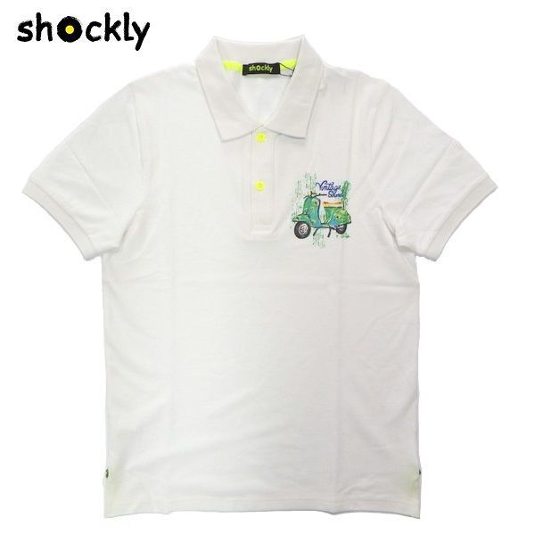 shockly(ショックリー)ウォッシュド加工ストレッチ半袖ポロシャツ