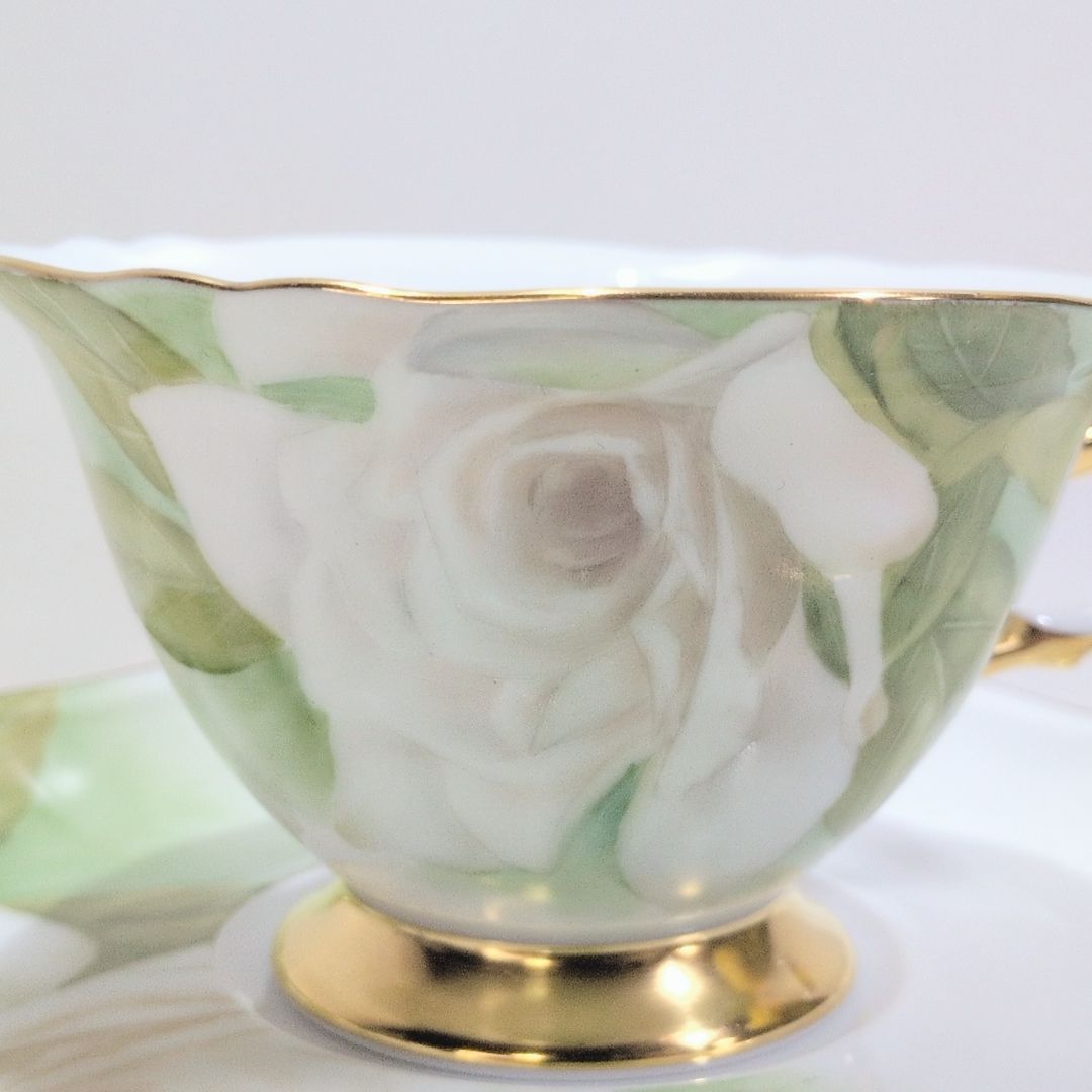 大倉陶園 The Okura 1919 カップ ソーサー 白薔薇 ホワイトローズ 金彩