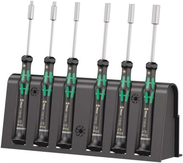 WERA ヴェラ 6本組 精密用ナットドライバーセット ラック付 118158