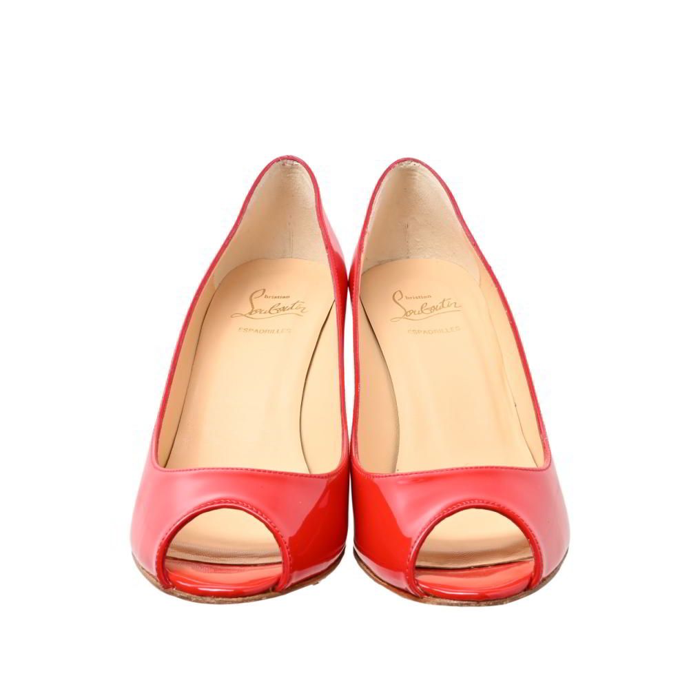 クリスチャンルブタン エナメルウエッジソールパンプス 中古・古着通販】Christian Louboutin (クリスチャン・ルブタン