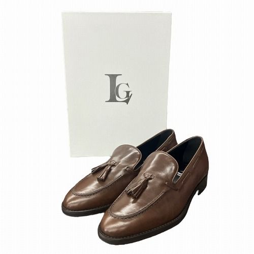 美品LucaGrossi ルカグロッシ タッセルローファー本革グレー24.5