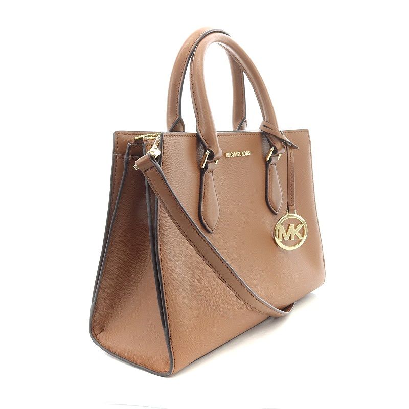 マイケルコース MICHAEL KORS SHEILA MD CZ サッチェル ショルダーバッグ ハンド 2way 茶 ブラウン 35S3G6HS2L  /MF ■OS