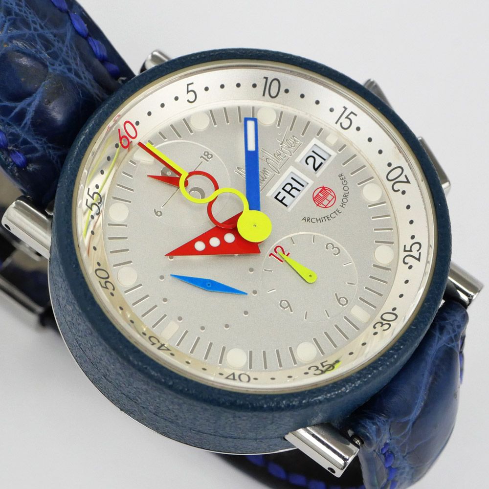 期間限定/アラン・シルベスタイン/クロノバウハウスLOW5100/腕時計/正規品 名東】アラン シルベスタイン クロノ バウハウス グミ LWO5100 ブルー