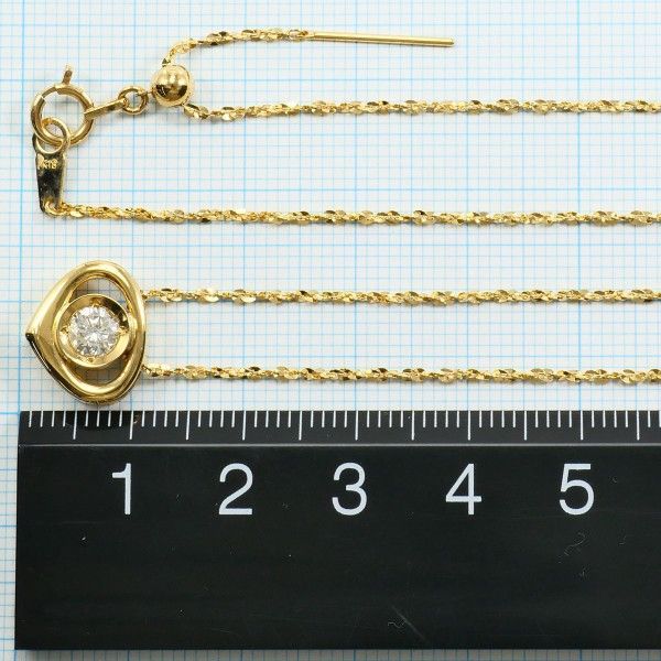 K18YG ネックレス NECKLACE ダイヤ 0.37 鑑別書 総重量約4.0g 約