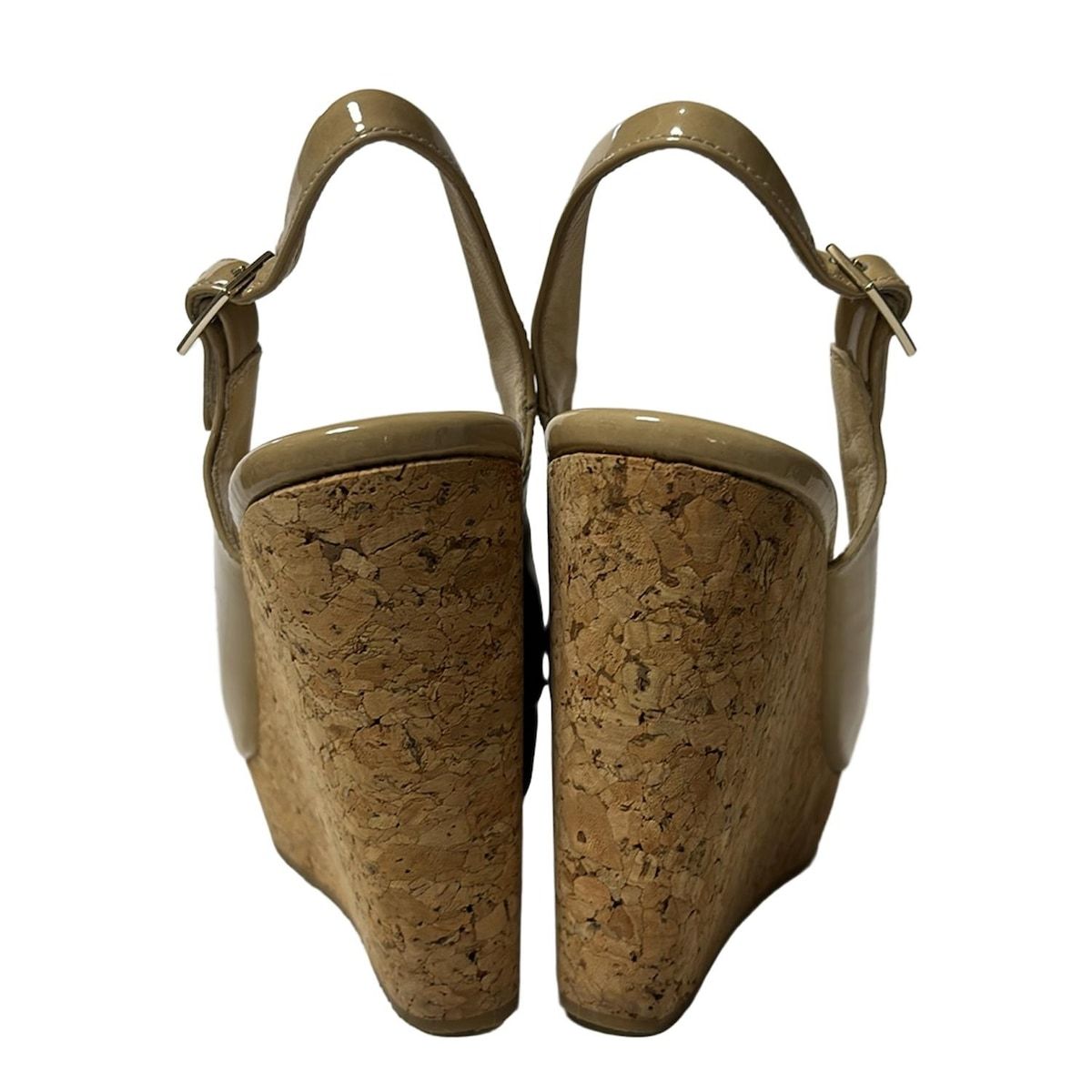 JIMMY CHOO ジミーチュウ サンダル 38 レディース - ベージュ ウェッジソール|オープントゥ レザー KIN-KAAI_COM