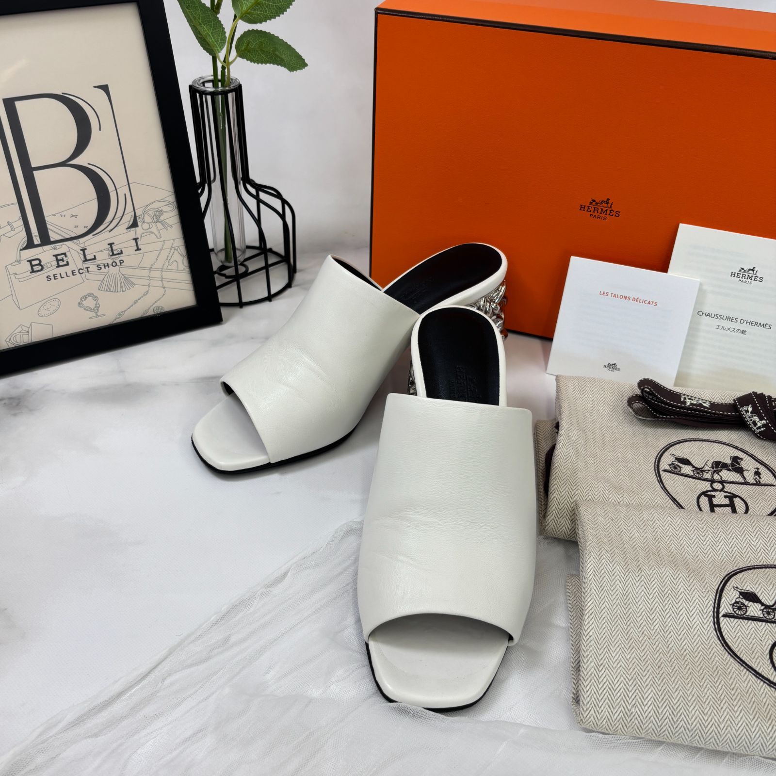 エルメス HERMES エブリン Hパンチングロゴ サボサンダル ミュール