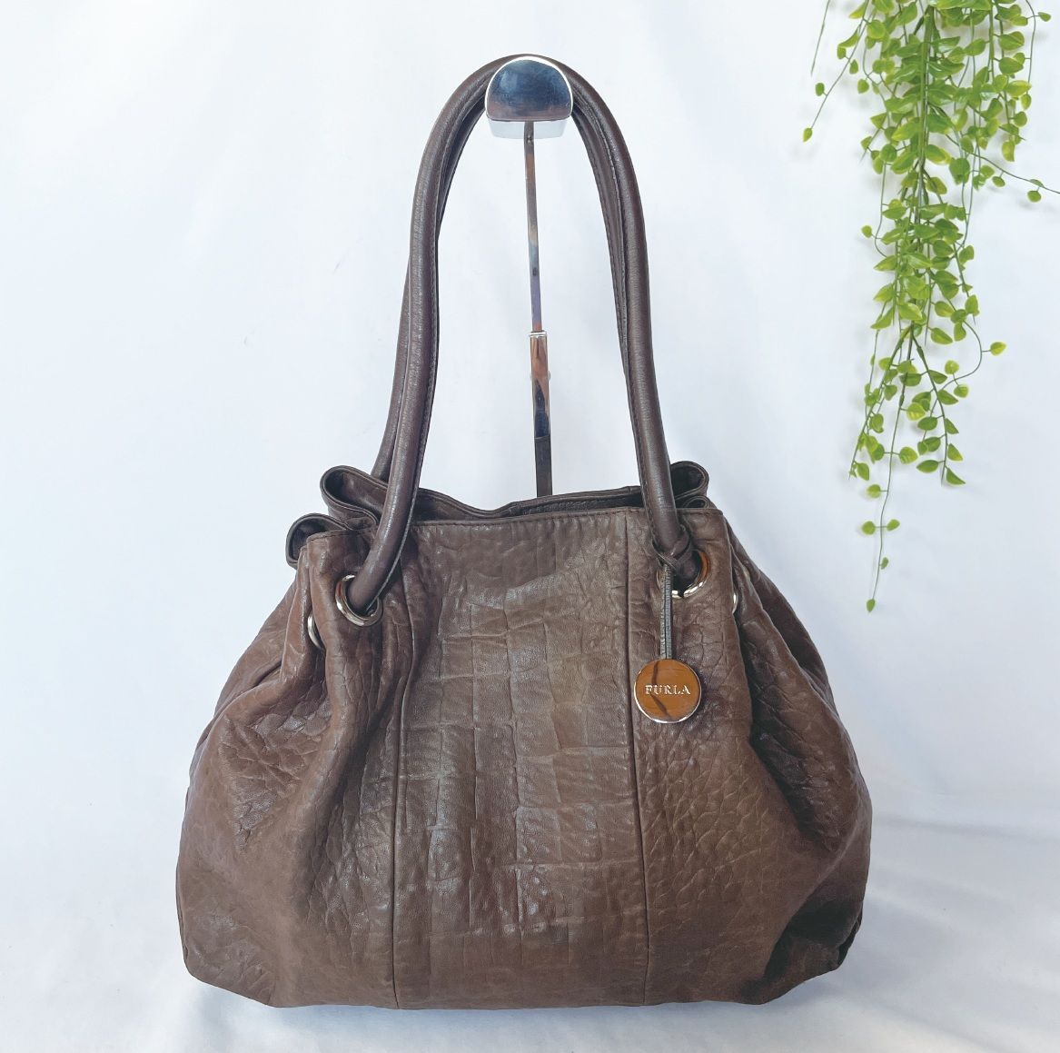 ✱FURLA（フルラ）✱レザー 巾着 トートバッグ（ブラウン）