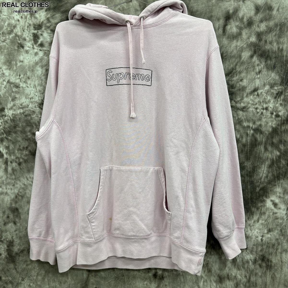 【美品】Supreme KAWS Chalk Logo Hooded グレー M Supreme シュプリーム 21SS KAWS Chalk Logo Hooded Sweatshirt