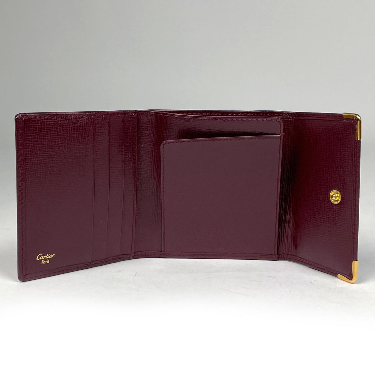 カルティエ CARTIER マストライン 三つ折り財布 がま口 三つ折り財布