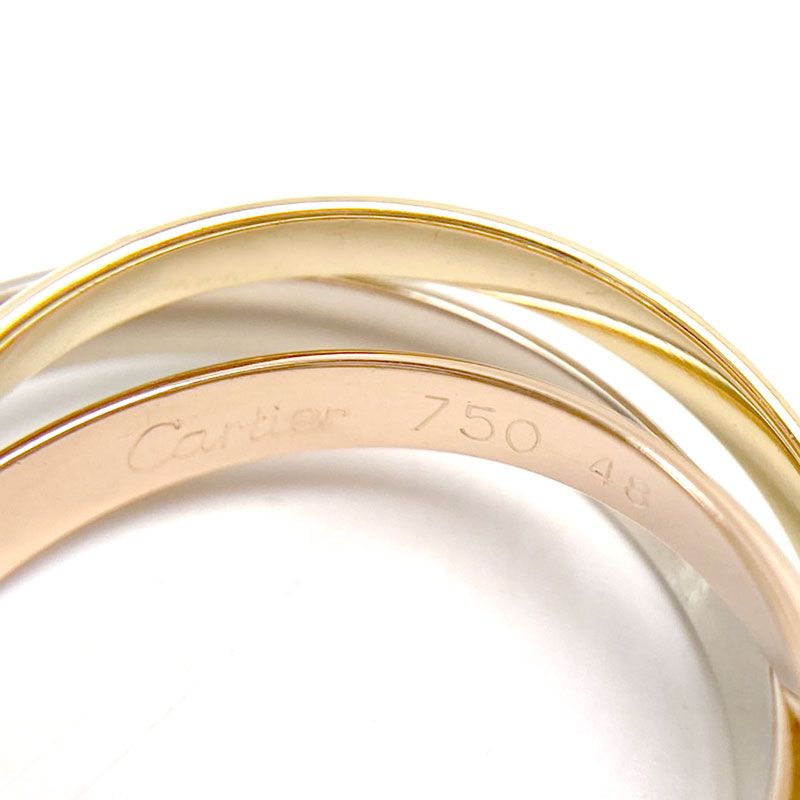 カルティエ トリニティリング #48 約8号 750YG/WG/PG - メルカリ 