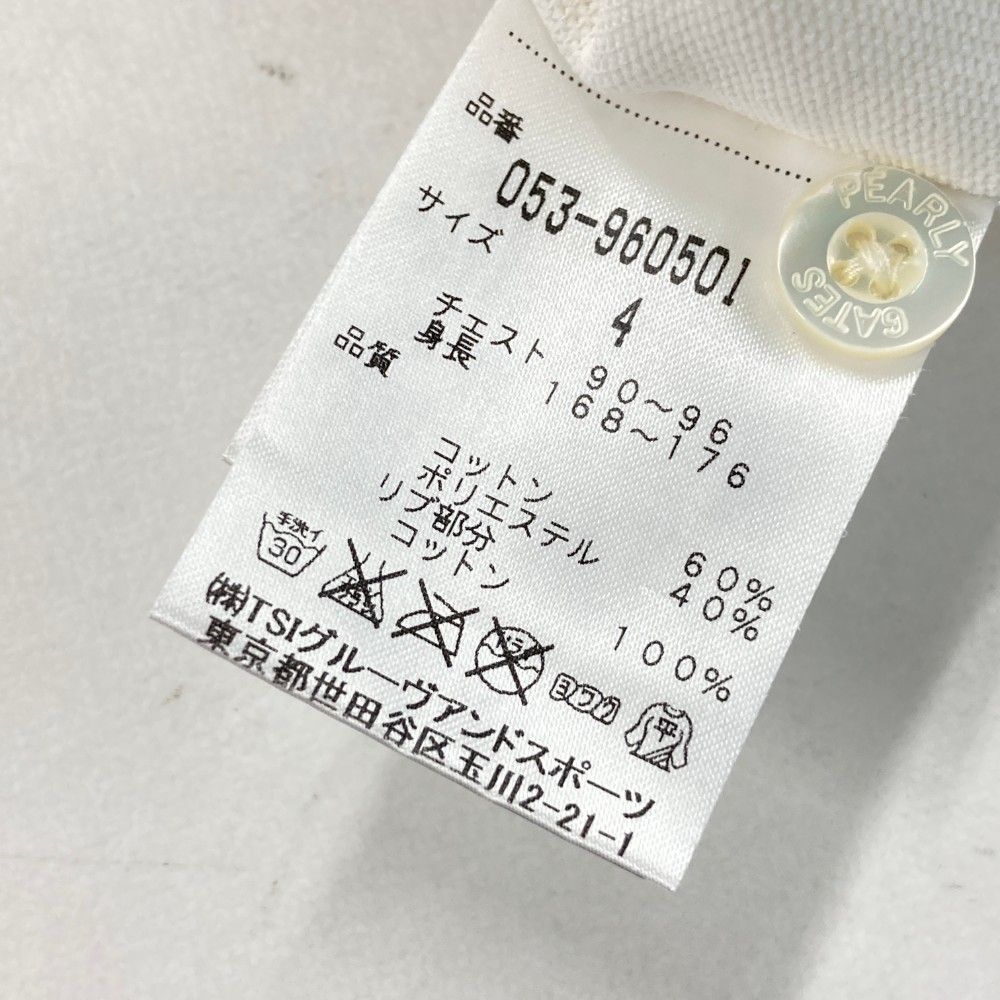 サイズ：4 PEARLY GATES パーリーゲイツ  半袖ポロシャツ プリント  ホワイト系 [240101444711] ゴルフウェア メンズ ストスト サイズ：4 PEARLY GATES パーリーゲイツ 半袖ポロシャツ
