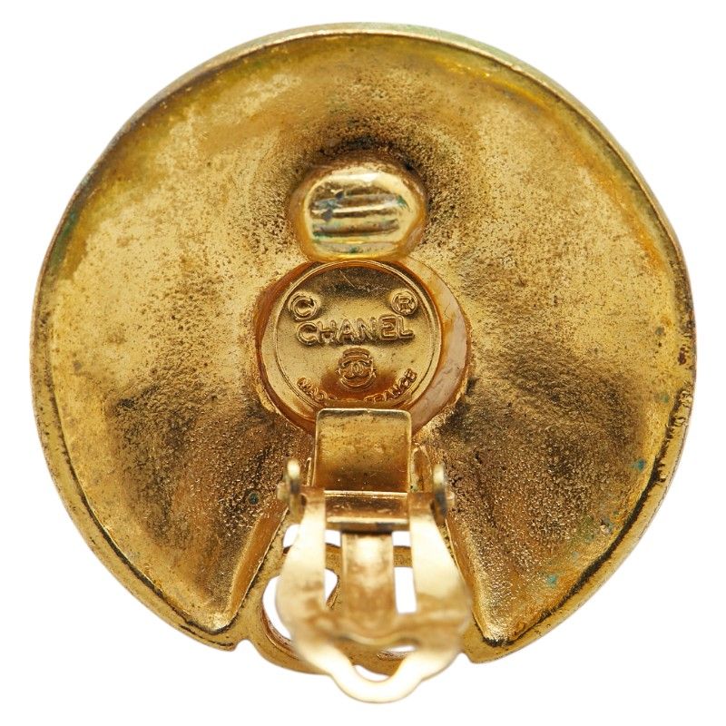 シャネル ヴィンテージ ココマーク パール ゴールド メッキ レディース  