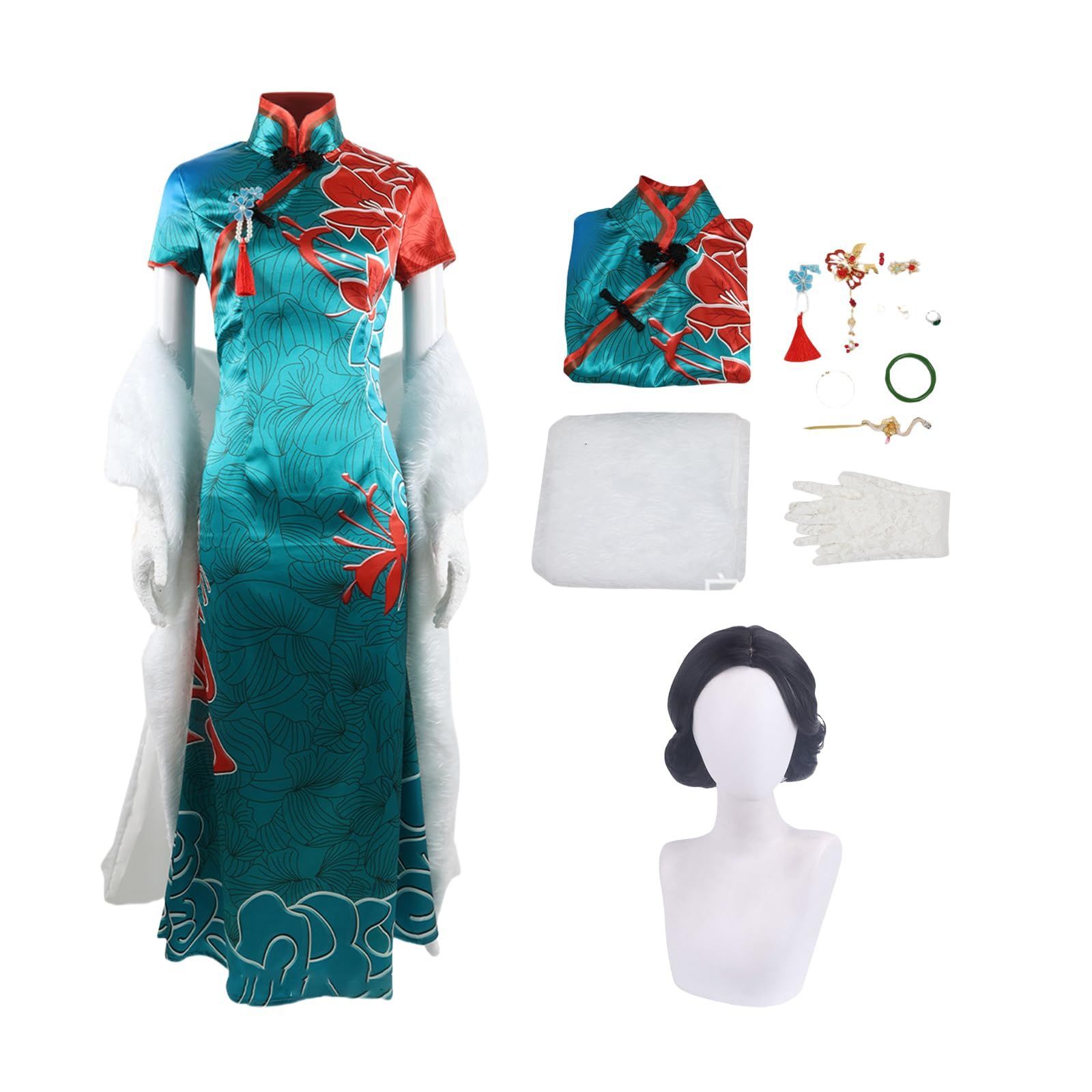 YAYANA アイデンティティ5コスプレ 第五人格コスプレ 紅蝶十三娘コスプレ衣装 髪飾り 耳飾り 指輪 かんざし 手輪 コサージュ ウ ハロウィン