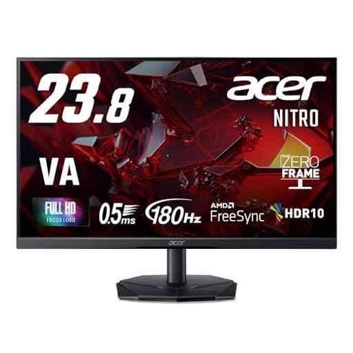 販売 Acerゲーミングモニター23.8インチVAフルHD非光沢180Hz0