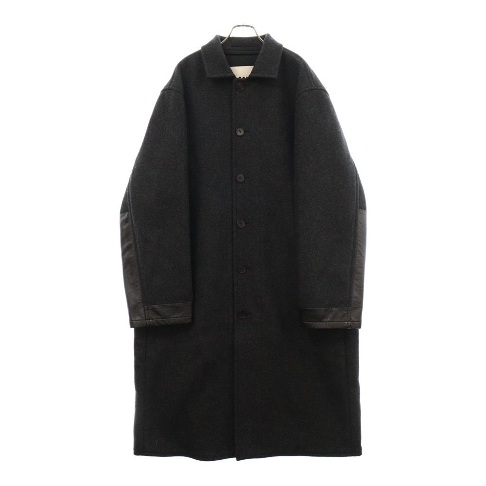 JIL SANDER ウールステンカラーコート レザー切替 サイズ46 19AW JIL SANDER ウールステンカラーコート レザー切替 サイズ46 19AW JIL