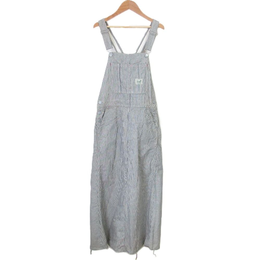 HYSTERIC GLAMOUR ヒステリックグラマー ヒッコリーデニム ジャンパースカート オーバーオール M ネイビー レディース 古着