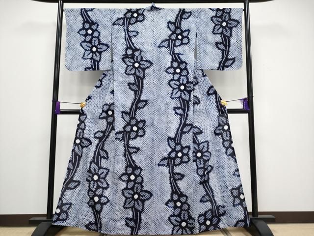 平和屋着物 上 夏物 浴衣 有松鳴海絞り 枝花文 綿 CYAA3255s5