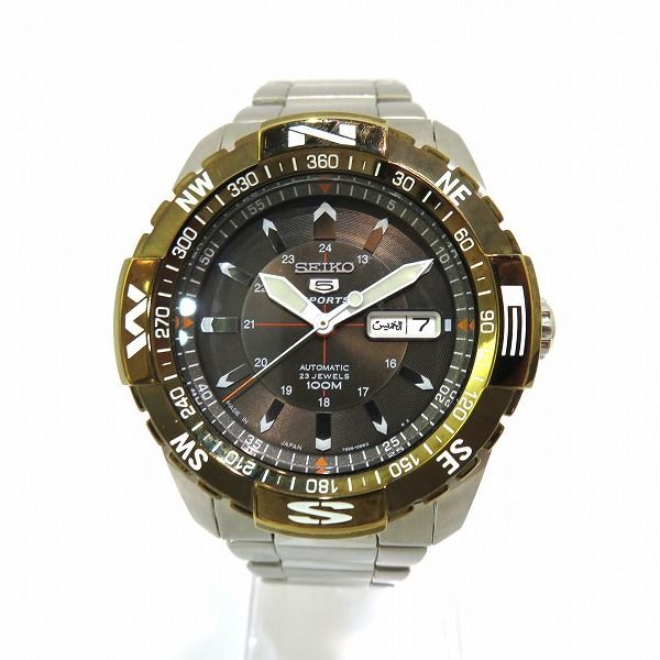 セイコー 5スポーツ 7S36 04M0 自動巻 ブラウン文字盤 時計 腕時計 