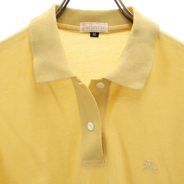 バーバリーズ 90s オールド ワンポイント刺繍 半袖 ポロシャツ M 黄