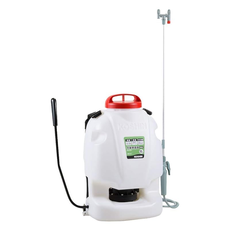 工進 KOSHIN 背負い式 手動噴霧器 タンク 15L グランドマスター RW-15 ダイヤフラム ポンプ 人力 加圧 消毒 防除 除草 カバー付き 0