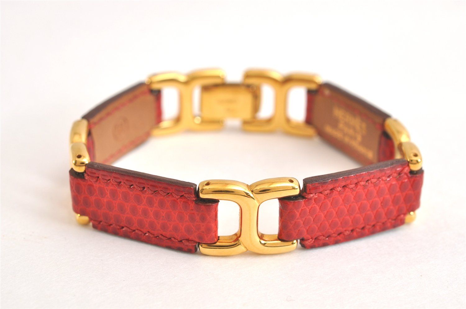 HERMES エルメス ヴィンテージ ブレスレット バングル H ロゴ レザー 