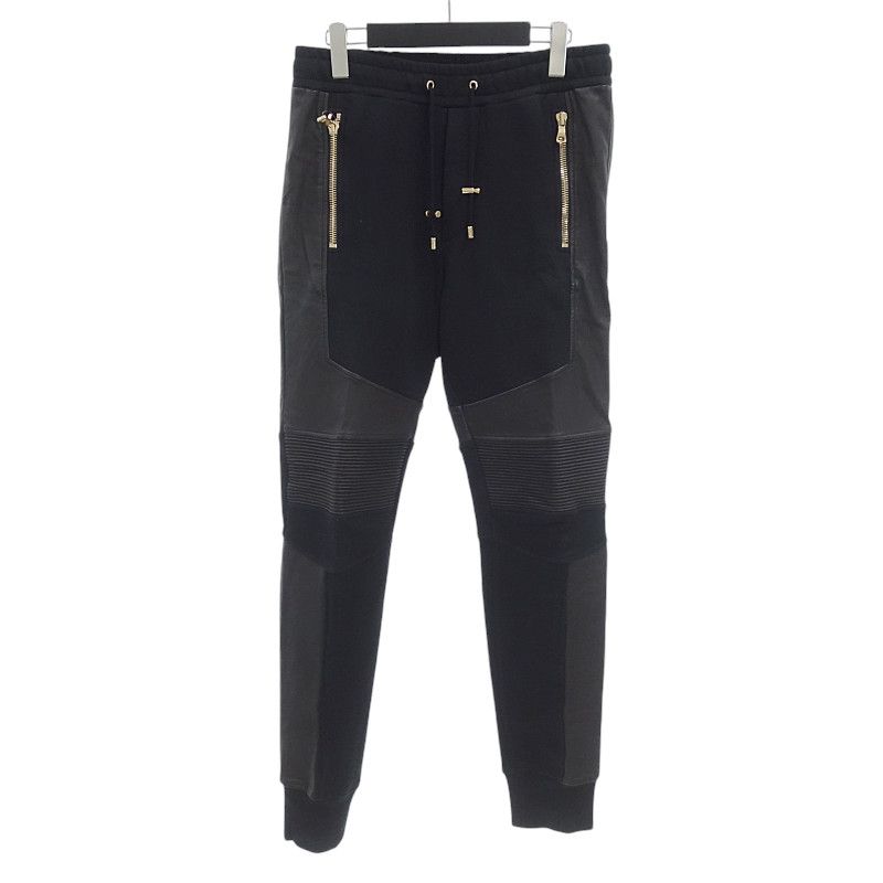 バルマン/BALMAIN 17AW レザー 切替 蛇腹 バイカー スウェット バルマン/BALMAIN 17AW レザー 切替 蛇腹 バイカー スウェット
