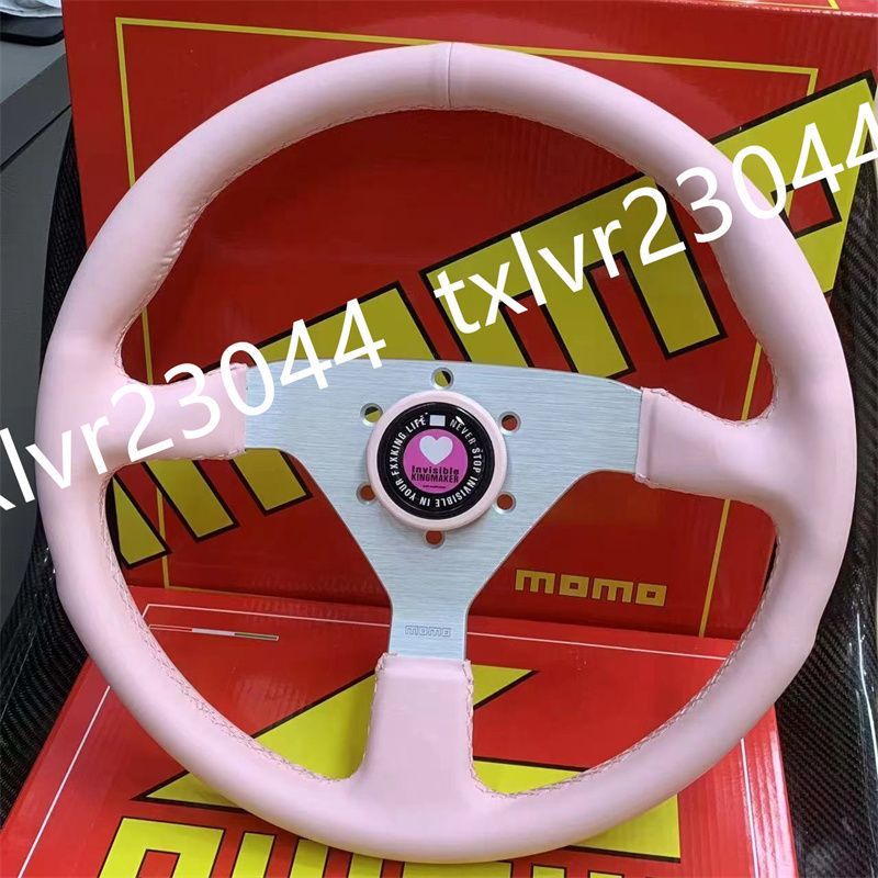 MOMO モモ ステアリング 350mm 14インチ ヘリテージ 車ハンドル pink 065