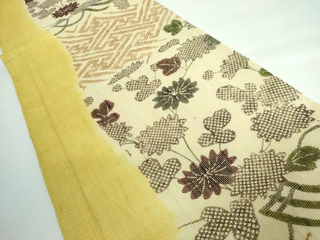 平和屋本店□極上 夏物 摺型友禅 京都 多ち花 九寸開き名古屋帯 紗綾形  