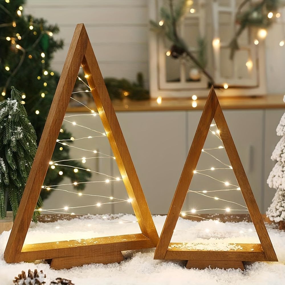 クリスマスツリー 手作り 木 クリスマスツリー 2個パック 素朴な木製